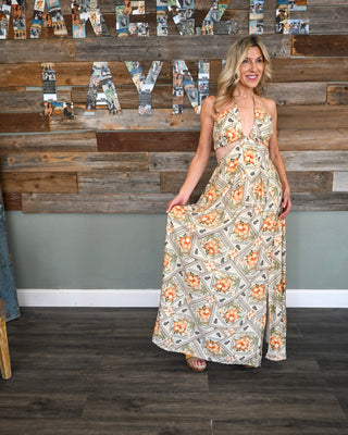 Among the Tropics Maxi Dress, White