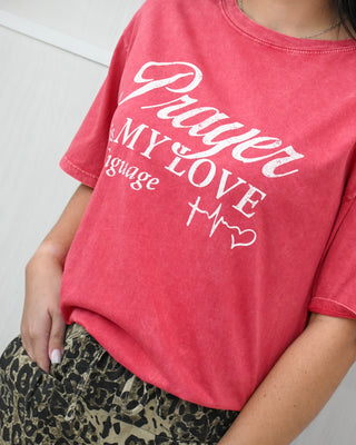 Speak My Love Language Graphic Tee, Red