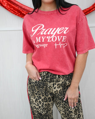 Speak My Love Language Graphic Tee, Red