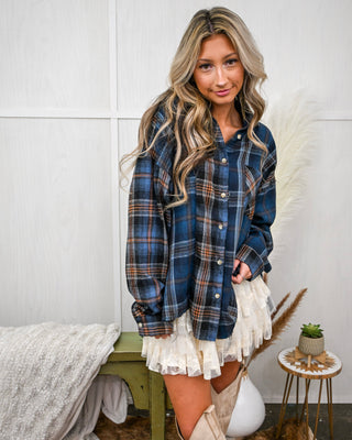 Blue Ridge Flannel Top, Navy