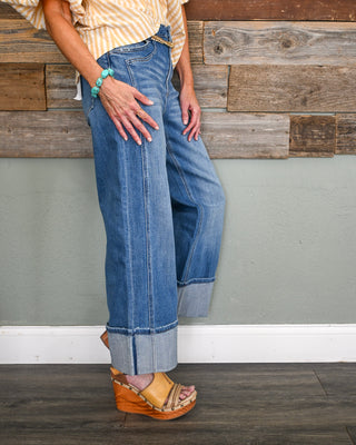 The Brody HR Wide Leg Jean, FM Dark