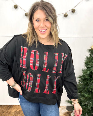 Holly Jolly Sweatshirt, Black