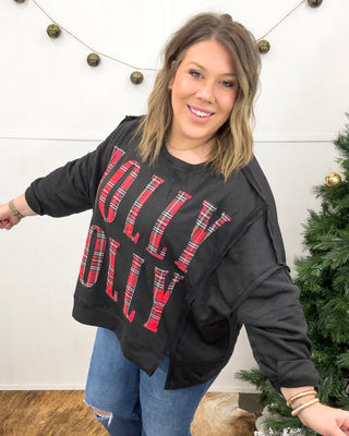 Holly Jolly Sweatshirt, Black