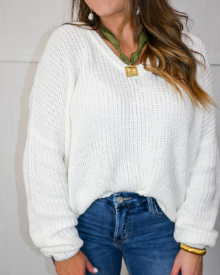 Timeless Comfort Oversized Sweater, White
