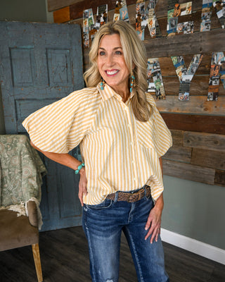 Golden Ray Button Down, Yellow