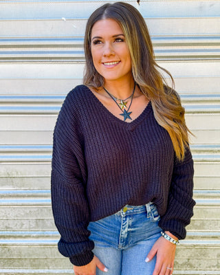 Timeless Comfort Oversized Sweater, Black