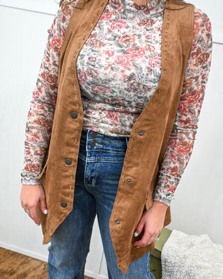 Alpine Ridge Suede Vest, Camel