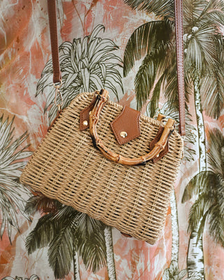 Bamboo Inspired Crossbody, Tan