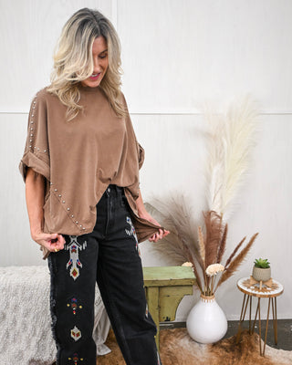 Caught in the Studs Top, Brown