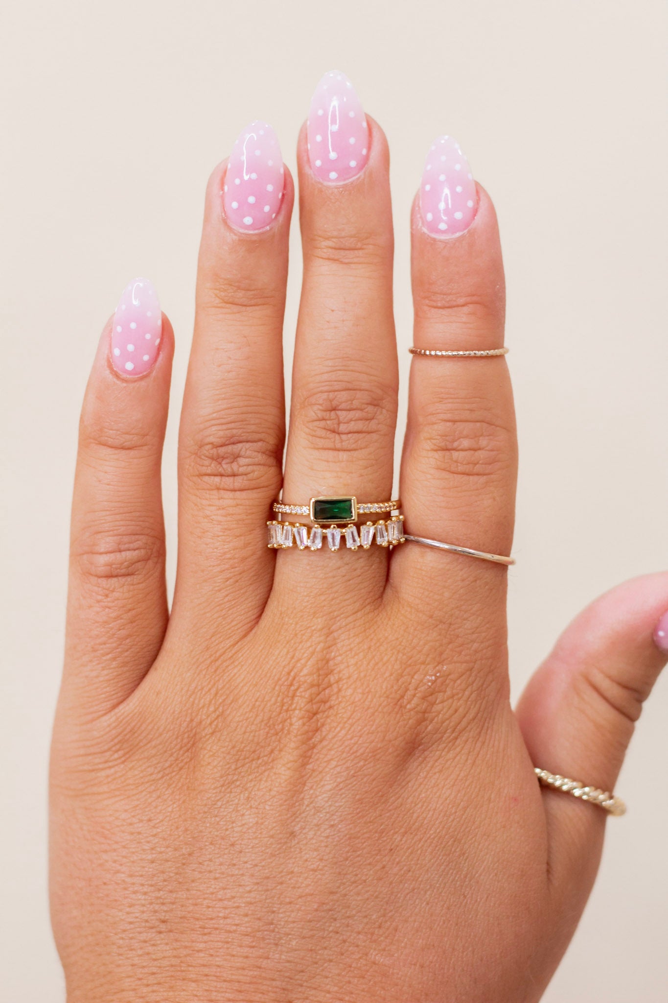 Clarissa Collection - Jade Stacked Ring, Gold