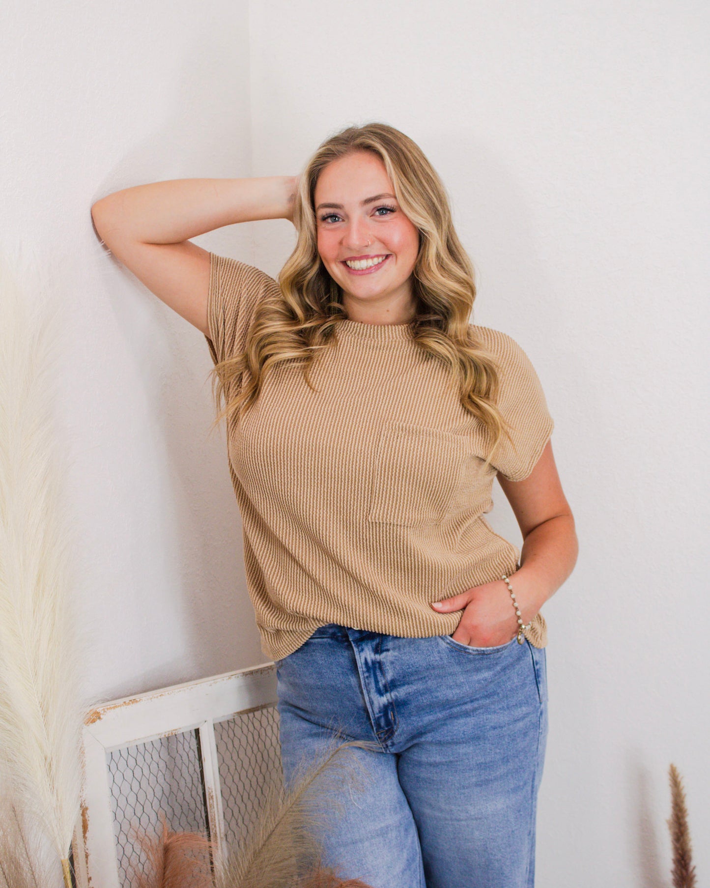 Cozy Core Pocket Tee, Khaki