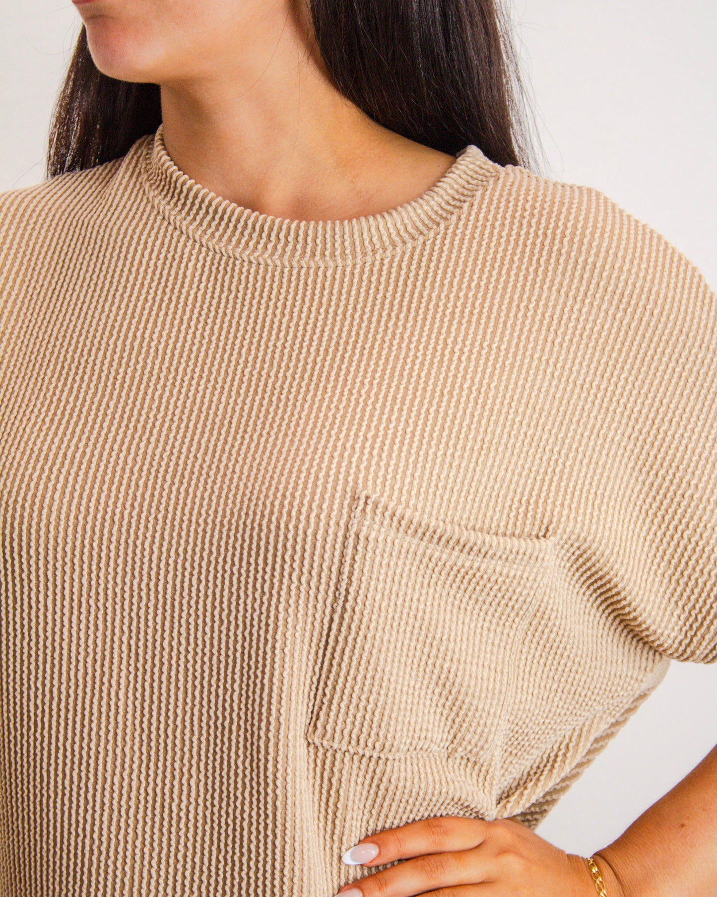 Cozy Core Pocket Tee, Khaki
