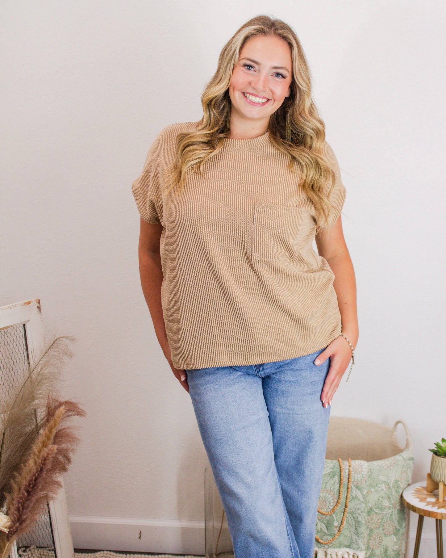 Cozy Core Pocket Tee, Khaki