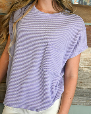 Cozy Core Pocket Tee, Lavender