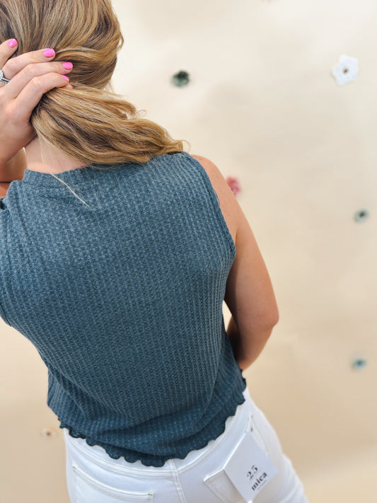 Cut Out Top, Teal