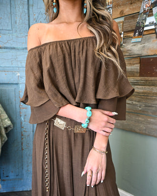 Ruffled and Relaxed Two Piece Set, Brown
