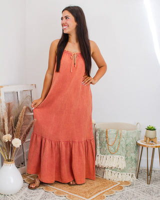 Desert Breeze Maxi Dress, Rust