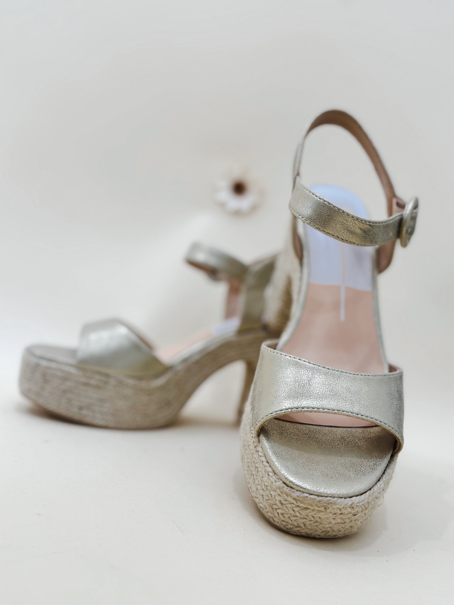 Drops of Sunshine Espadrille Heels, Gold