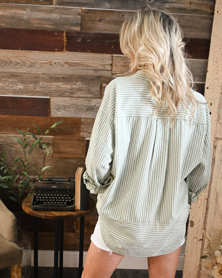 Find Me in 30A Button Down, Sage