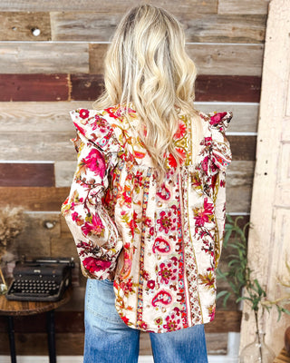 Floral Muse Top, Cream