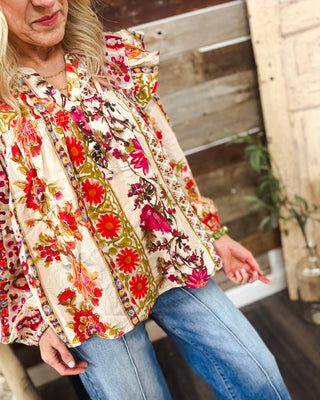 Floral Muse Top, Cream