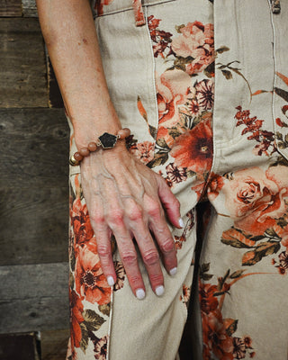 Floral and Foliage Pants, Tan
