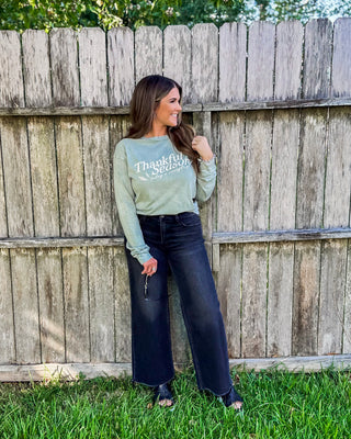 Forever Thankful Graphic Top, Green