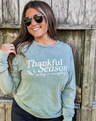 Forever Thankful Graphic Top, Green