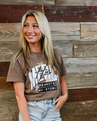 His Mercy Graphic Tee, Tan