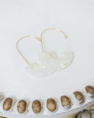 Horizon Line Earrings, Cream