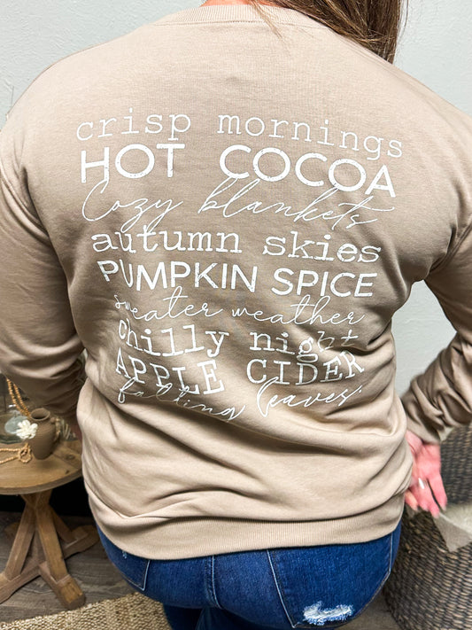 Sweet Pumpkin Sweatshirt, Tan