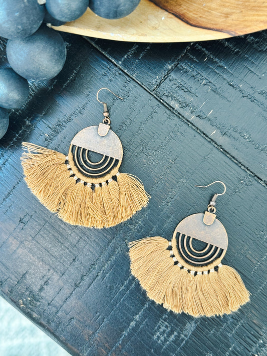 Chic Trend Earrings, Mustard