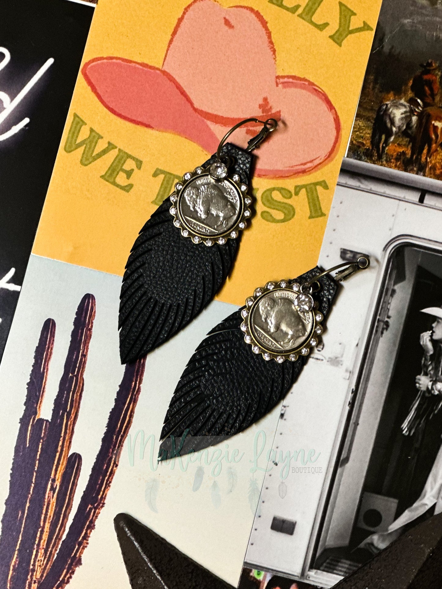 Nickle & Dime Leather Earrings