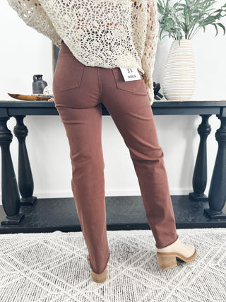 The Liam HR Wide Leg Jean, Brown