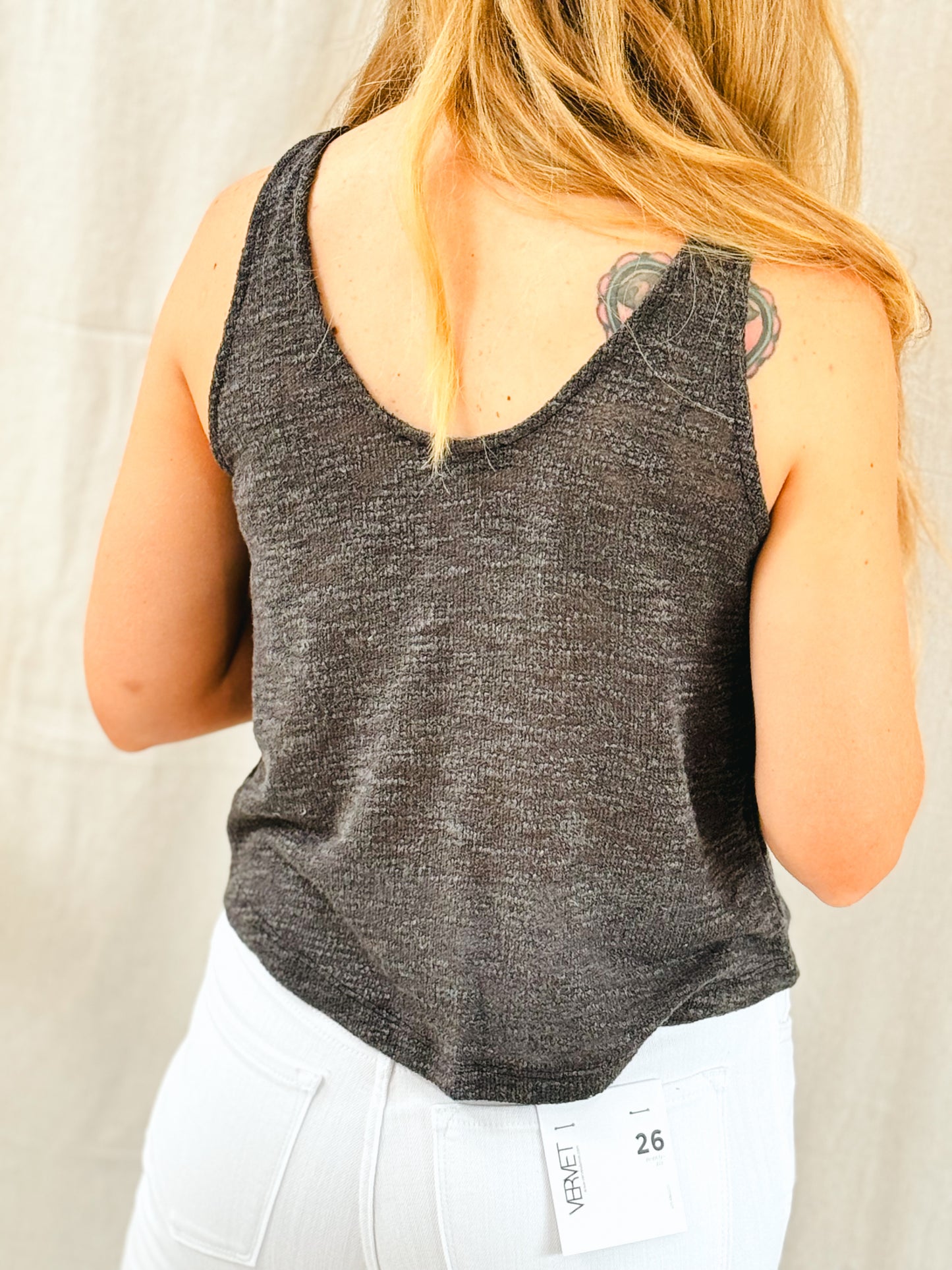 Simply Knitted Tank, Grey
