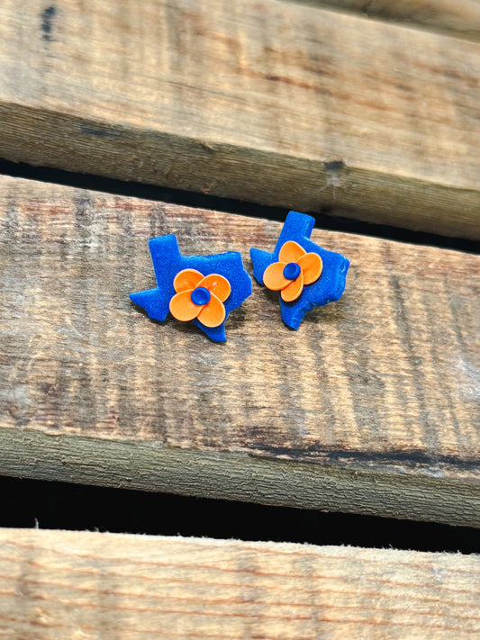 Home Town Blooming Clay Studs, Blue