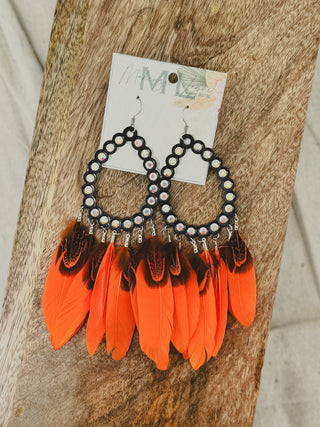Wild at the Ballpark Earrings, Navy