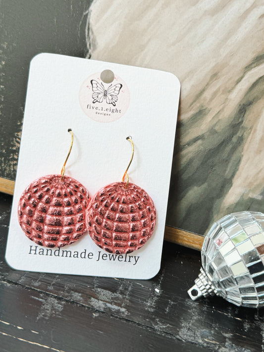 Spin Me Round Clay Earrings, Pink