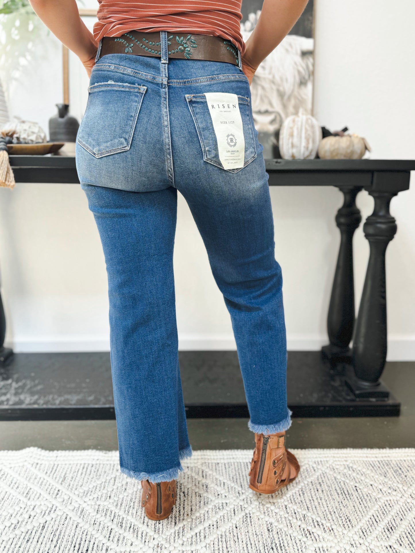 The Theo High Rise Ankle Jean, Risen Dark