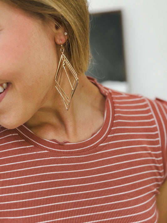 Layered Up Earrings, Gold