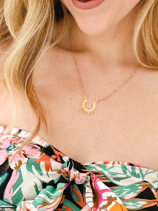 Sol Collection - Sunburst Necklace, Gold