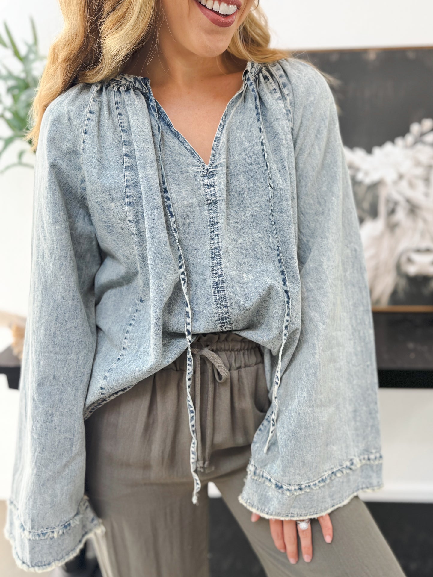 Every Little Detail Top, Denim