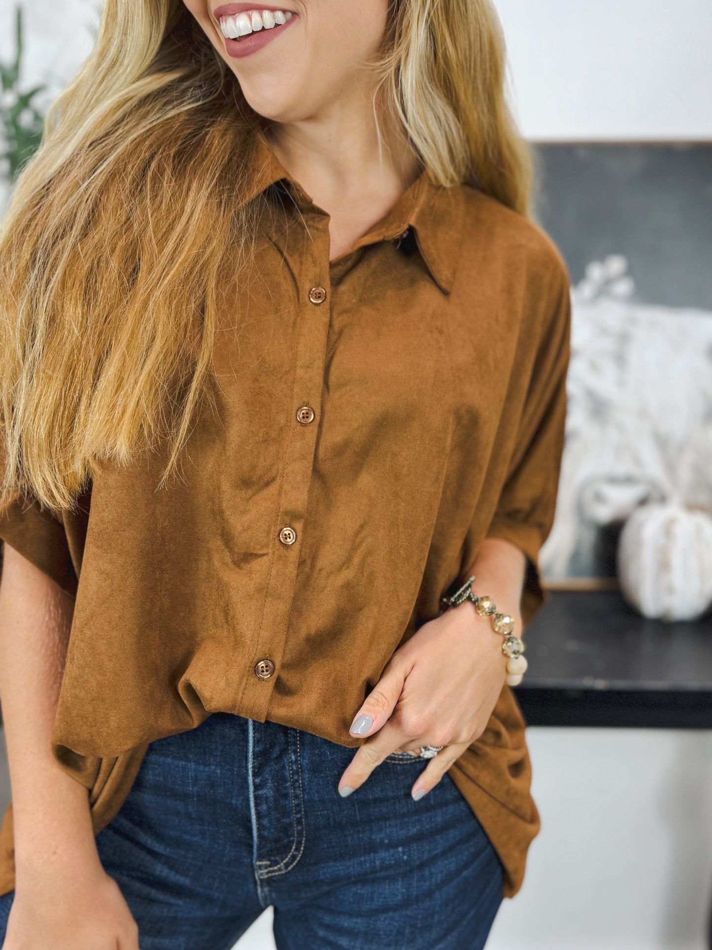 Made For Suede Top, Camel