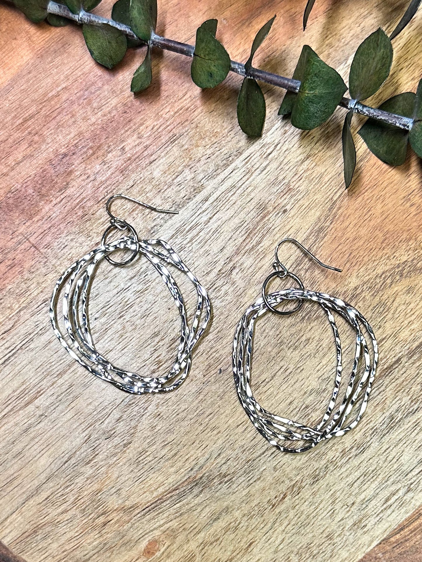 Wave Upon Wave Earrings, Silver