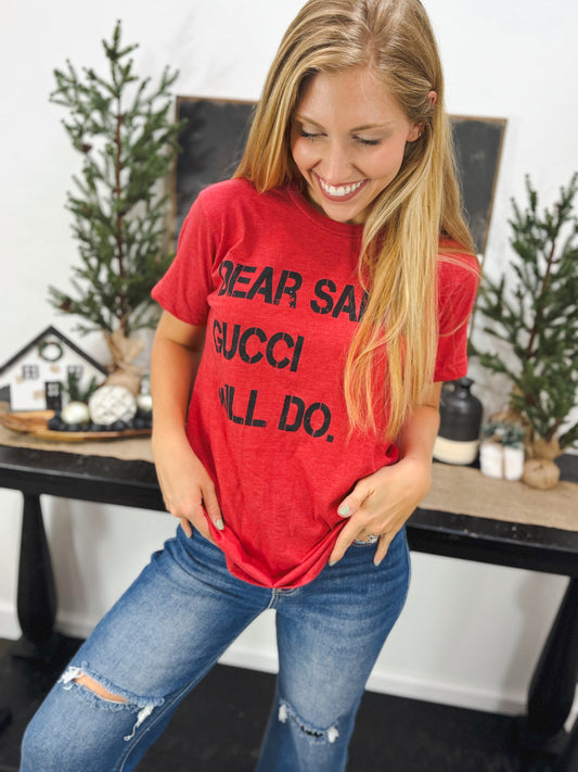 Dear Santa Graphic Tee, Red