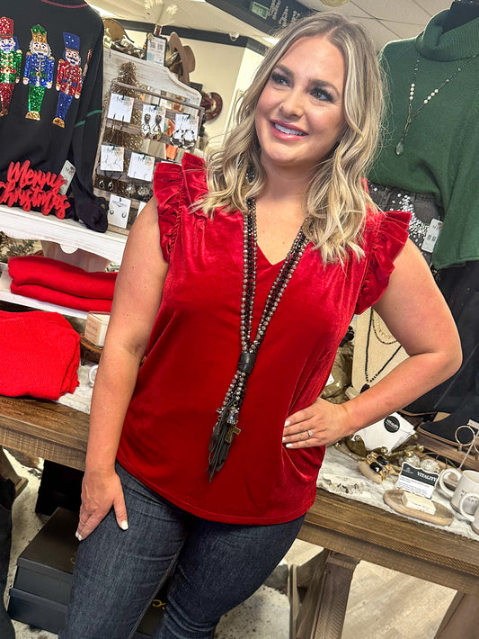 Feeling the Romance Top, Red