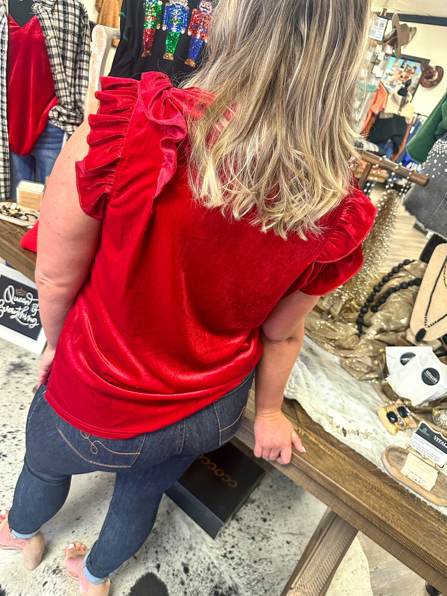 Feeling the Romance Top, Red