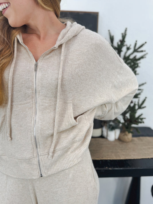 Cozy Moments Zip Jacket, Cream