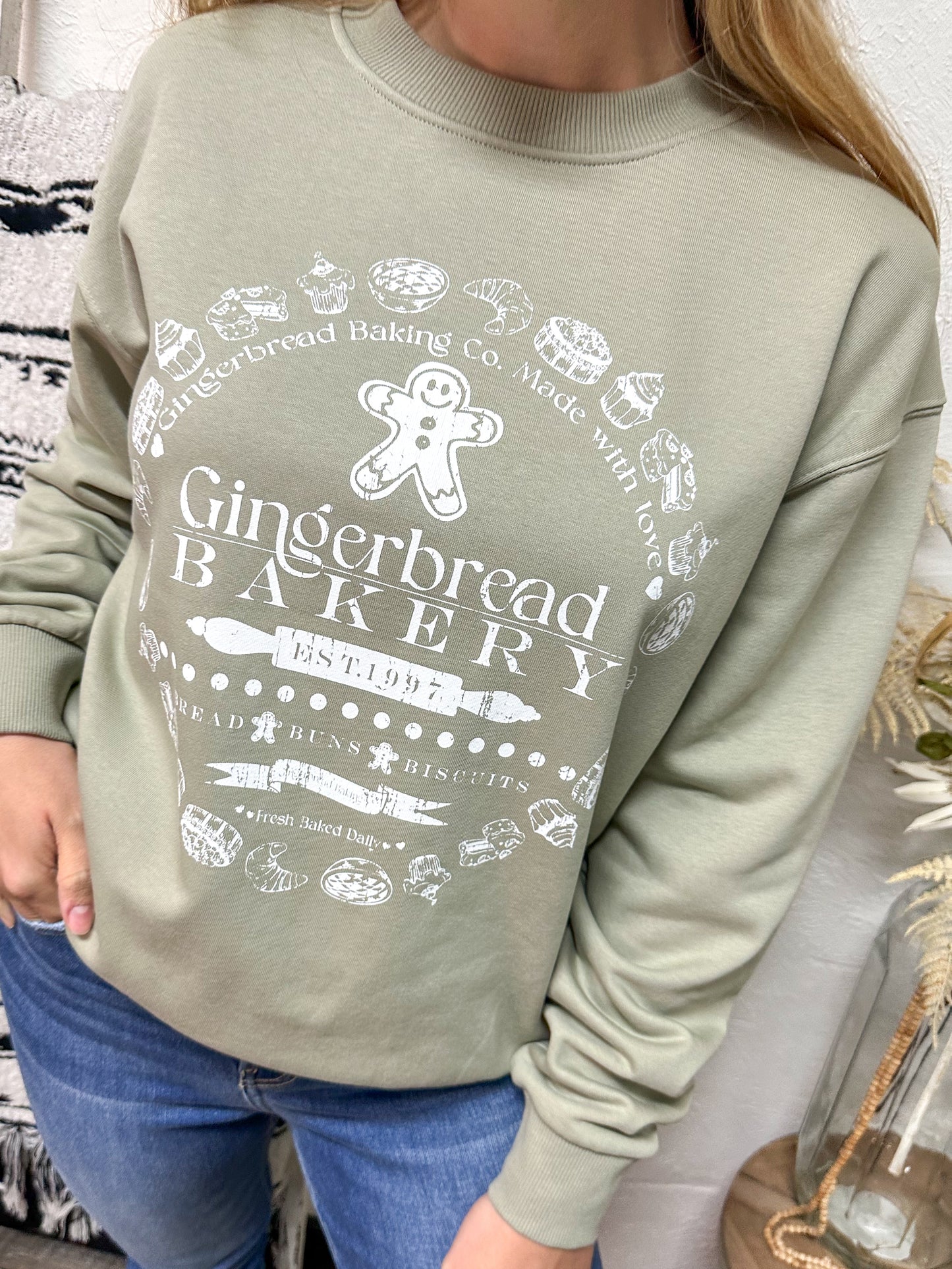 Mrs. Gingerbread Sweatshirt, Green