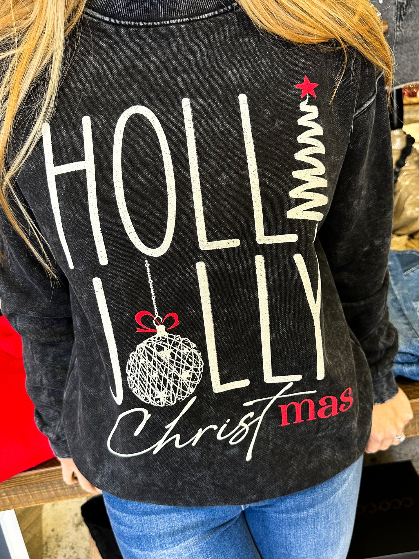 Holly Jolly Sweatshirt, Black